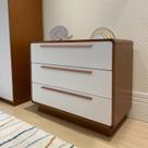 Cômoda para Quarto Infantil 3 Gavetas Wave Mel/Branco