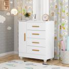 Cômoda para Quarto Infantil 4 Gavetas 1 Porta com Pés Lite