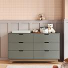 Cômoda para Quarto Infantil 6 Gavetas 100% Mdf Alice Verti/Freijó
