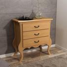 Cômoda Para Quarto Madeira Maciça 3 Gavetas Provençal Gregory B07 Mel - Lyam Decor