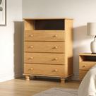 Cômoda Para Quarto Madeira Maciça 4 Gavetas Topázio B07 Mel - Lyam Decor