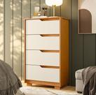 Cômoda Para Quarto Pequena 4 Gavetas 70cm Lody A04 Flex Cinamomo Off White - Lyam Decor