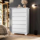 Cômoda Para Quarto Pequena 6 Gavetas 79cm Unitá A04 Branco - Lyam Decor