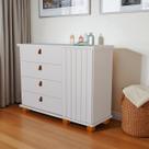 Cômoda para Quarto Talisma 4 Gavetas com Porta Ripada Sapateira Multiuso Gaveteiro