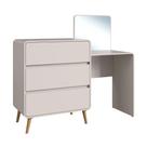Cômoda Penteadeira 3 Gavetas e Espelho Linha Curve 136cm Branco CV005BDBD - Completa Móveis