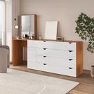 Cômoda Penteadeira 8 Gavetas com Espelho Porto Cômoda Penteadeira 8 Gavetas com Espelho Porto