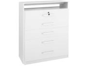Cômoda pequena 5 gavetas para quarto 86cm Triunfo 5090 Branco Demóbile