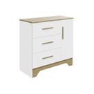 Comoda popy retro plus 1 porta 3 gavetas branco brilho/carvalho - moveis peroba