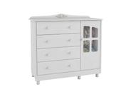 Cômoda Provençal Elo Moveis Peroba Bebê 04 gavetas 01 pt MDF