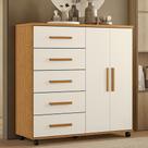 Cômoda Quarto 120cm 5 Gavetas 2 Portas Torena Cinamono/Off A02 - Mpozenato