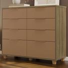 Cômoda Quarto 121cm 8 Gavetas Delmont Nature/Camarim V02 - Mpozenato