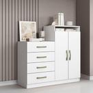Cômoda Quarto 2 Portas Sapateira 120cm Elára A09 - D'rossi Atacama E Branco Cômoda Quarto 2 Portas Sapateira 120cm Elára A09 - D'rossi Atacama E Branco