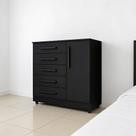 Cômoda Quarto 5 Gavetas 1 Porta com Chave 2 Divisórias