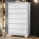Cômoda Quarto 79cm 6 Gavetas Ayron Branco A02 - Mpozenato