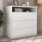 Cômoda Quarto 91,5cm x 90cm com 3 Gavetas e Nicho 100% MDF