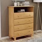 Cômoda Quarto 97cm 4 Gavetas Madeira Maciça Conor Mel B11 - Mpozenato