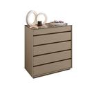 Cômoda Quarto Belize 5 Gavetas e Tampo de Vidro Preto