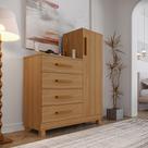 Comoda Quarto Casal Sapateira Grande com 4 Gavetas Reforçadas Versátil Savana Amadeirada Comoda Quarto Casal Sapateira Grande com 4 Gavetas Reforçadas Versátil Savana Amadeirada