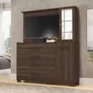 Cômoda Quarto Com Painel Para TV Ilhabela 4 Gavetas 2 Portas