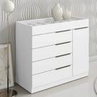 Cômoda Quarto de Solteiro 111cm 5 Gavetas Amel Branco A15 - Mpozenato Cômoda Quarto de Solteiro 111cm 5 Gavetas Amel Branco A15 - Mpozenato