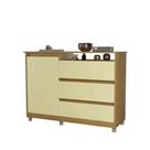 Cômoda Quarto Gaveteiro Organizadora Multiuso 3 Gavetas e 1 Porta Sky Primus - Mel/Pérola
