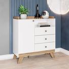Cômoda Quarto Infantil 98cm 1 Porta 3 Gavetas Candy Branco/Jequitibá H02 - D Rossi Cômoda Quarto Infantil 98cm 1 Porta 3 Gavetas Candy Branco/Jequitibá H02 - D Rossi