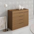 Cômoda Quarto Porta Jóias Com Tampo Vidro 111cm Stefanie Atacama A09 - D'rossi