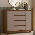 Cômoda Quarto Sapateira 112cm Selene Nogueira/Cappuccino A02 - Mpozenato