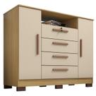 Comoda Rack 2P 4G Madri 121 cm Carvalho Am Off White INCP