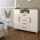 Cômoda Reducio 2 Portas 4 Gavetas Branco - Panorama Móveis Cômoda Reducio 2 Portas 4 Gavetas Branco - Panorama Móveis