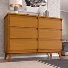 Cômoda Reforçada para Quarto Londres com 6 Gavetas - Nature
