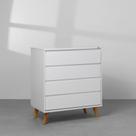 Cômoda Retrô 4 Gavetas - Branco