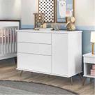 Cômoda Retrô Melinda com 1 Porta e 2 Gavetas Branco - Phoenix Baby