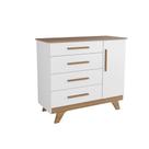 Cômoda Retro Moveis Peroba infantil 100% MDF 04 gavetas 01 porta lisa