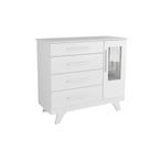 Cômoda Retro Moveis Peroba infantil 100% MDF 04 gavetas 01 porta