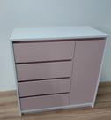 Cômoda rosa rosê e branco em mdf 18mm