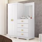 Cômoda Roupeiro 2 Portas 4 Gavetas Cristal