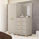 Cômoda Roupeiro 2 Portas 4 Gavetas Cristal
