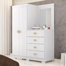 Cômoda Roupeiro 2 Portas 4 Gavetas Cristal