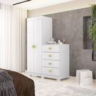Cômoda Roupeiro Allure 4 Gavetas 2 Portas com Prateleiras Branco G98 - Gran Belo