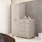 Cômoda Roupeiro Taywan 2 Portas 4 Gavetas Fendi - Pnr Móveis