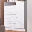 Cômoda Rubi 1 Porta 5 Gavetas Branco - Irm Móveis