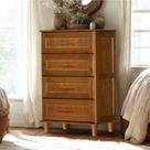 Cômoda Rústica Madeira Maciça 4 Gavetas Chicago Marrom