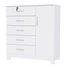 Cômoda San Marino Verona 1 Porta 5 Gavetas Com Chave 99x92x42cm