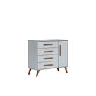 Cômoda Sap. 1Porta 4 Gavetas Q Encanto Retrô Cinza - Montanaris Decor