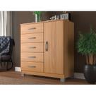 Cômoda Sapateira 1 Porta 5 Gavetas Zurique com Pés