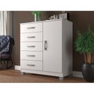 Cômoda Sapateira 1 Porta 5 Gavetas Zurique com Pés