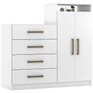 Comoda Sapateira 2 Portas 4 Gavetas 4270 Branco Demobile