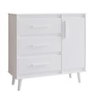 Comoda Sapateira 3 Gavetas 1 Porta 95 Cm Mila Branco Mobbs
