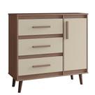 Comoda Sapateira 3 Gavetas 1 Porta 95 Cm Mila Savana Off White Mobbs